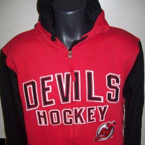 NEW JERSEY DEVILS Full Zip Hoody Sewn Letters MEDIUM